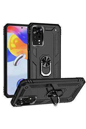 Xiaomi Redmi Note 11 Pro 5g Kılıf Yüzüklü Standlı Korumalı Kapak
