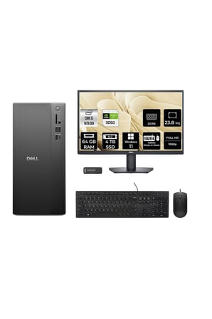 Tower ECT1250 i5 14400 64GB 4TB SSD RTX3050/6GB W11P Masaüstü Bilgisayar + 23.8" Monitör