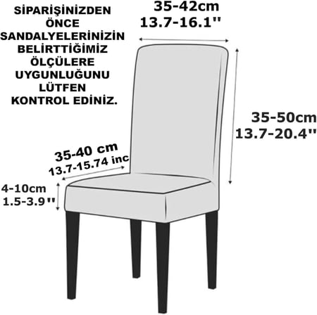 Bambu Nano Kumaş Likralı Yıkanabilir 6'lı Sandalye Kılıfı Lastikli Sandalye Örtüsü (6ADET) (Gri)