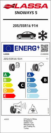Lassa Snoways 5 205/55R16 91H Kış Lastiği - 2026