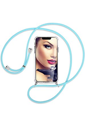 Samsung Galaxy J7 Prime Kılıf Boyun Omuz Askılı Ipli Anti Şok Köşe Korumalı Şeffaf Silikon