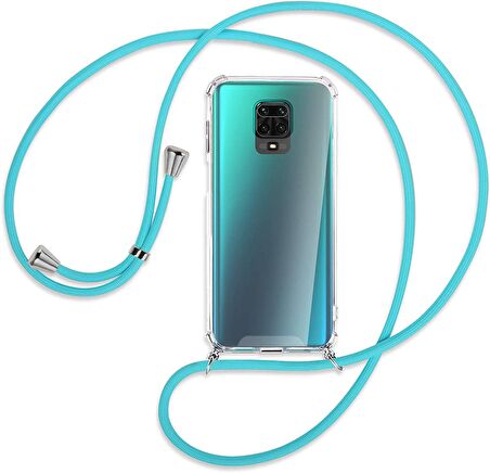 Xiaomi Redmi Note 9 Pro Kılıf Boyun Omuz Askılı Ipli Anti Şok Köşe Korumalı Şeffaf Silikon