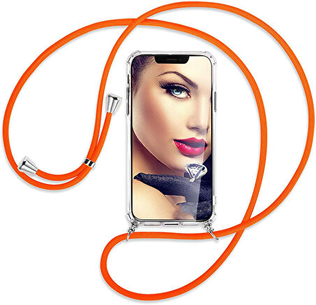 Xiaomi Redmi Note 9 Pro Kılıf Boyun Omuz Askılı Ipli Anti Şok Köşe Korumalı Şeffaf Silikon