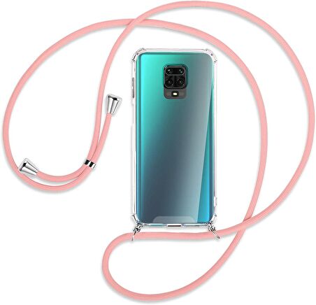 Xiaomi Redmi Note 9 Pro Max Kılıf Boyun Omuz Askılı Ipli Anti Şok Köşe Korumalı Şeffaf Silikon