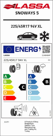 Lassa Snoways 5 Xl 225/45R17 94V Kış Lastiği - 2026