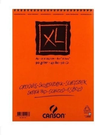 Croquis Xl Albüm 90Gr Üsten Spiralli A4 50Yp Resim Ve Çizim Blokları