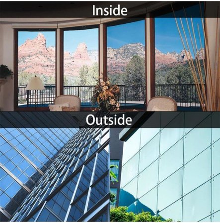 Aynalı Cam Filmi Oto Araç Ev Bina Balkon Ofis 152 cm x 1 Metre