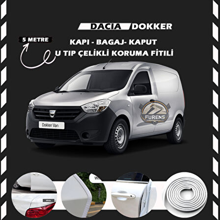 Dacia Dokker Oto Araç Kapı Koruma Fitili 5metre Parlak Beyaz Renk
