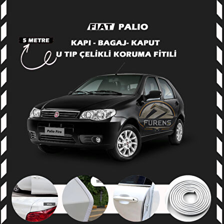 Fiat Palio Oto Araç Kapı Koruma Fitili 5metre Parlak Beyaz Renk