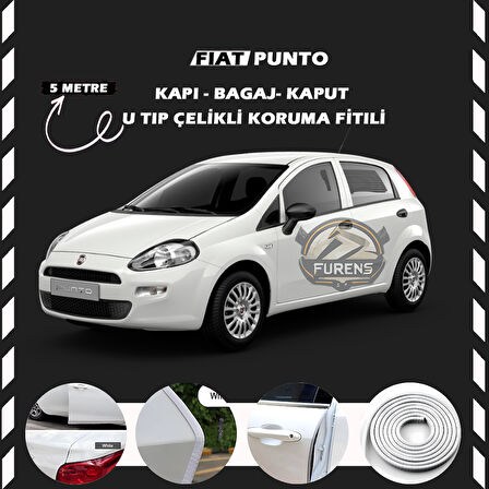 Fiat Punto Oto Araç Kapı Koruma Fitili 5metre Parlak Beyaz Renk