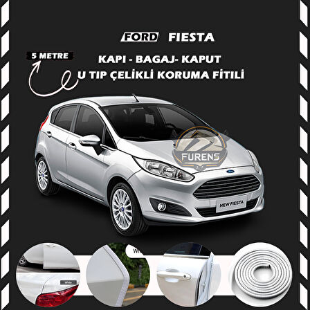 Ford Fiesta Oto Araç Kapı Koruma Fitili 5metre Parlak Beyaz Renk