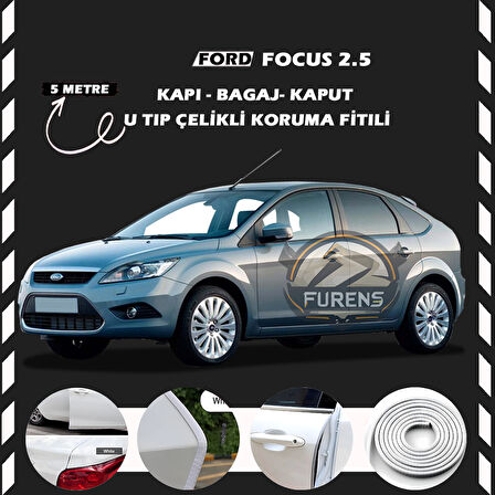 Ford Focus 2.5 Oto Araç Kapı Koruma Fitili 5metre Parlak Beyaz Renk