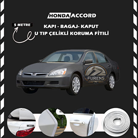 Honda Accord Oto Araç Kapı Koruma Fitili 5metre Parlak Beyaz Renk