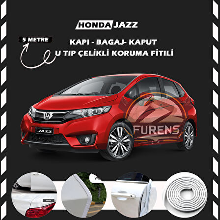 Honda Jazz Oto Araç Kapı Koruma Fitili 5metre Parlak Beyaz Renk