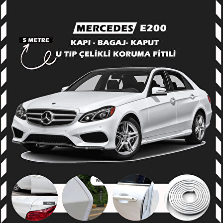 Mercedes E200 Oto Araç Kapı Koruma Fitili 5metre Parlak Beyaz Renk