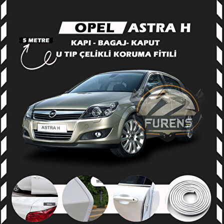 Opel Astra H Oto Araç Kapı Koruma Fitili 5metre Parlak Beyaz Renk