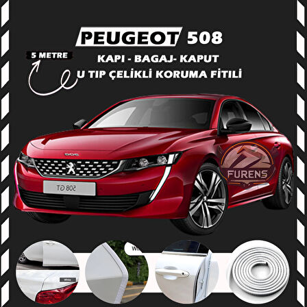 Peugeot 508 Oto Araç Kapı Koruma Fitili 5metre Parlak Beyaz Renk
