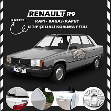 Renault R9 Oto Araç Kapı Koruma Fitili 5metre Parlak Beyaz Renk