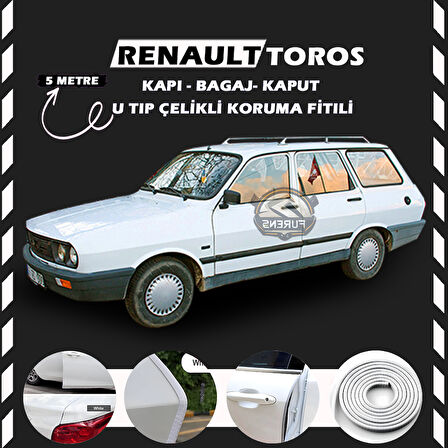 Renault Toros Oto Araç Kapı Koruma Fitili 5metre Parlak Beyaz Renk