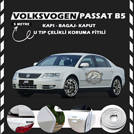 Volksvogen Passat B5 Oto Araç Kapı Koruma Fitili 5metre Parlak Beyaz Renk