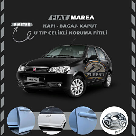 Fiat Palio Oto Araç Kapı Koruma Fitili 5metre Parlak Gri Renk