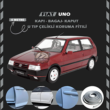 Fiat Uno Oto Araç Kapı Koruma Fitili 5metre Parlak Gri Renk
