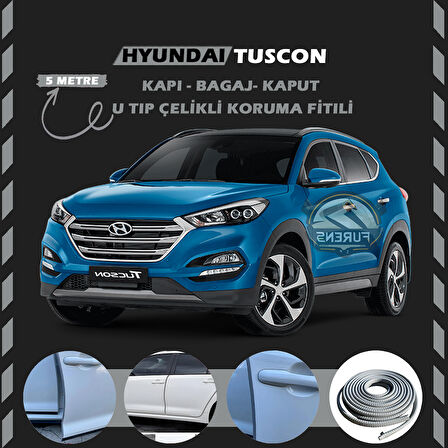Hyundai Tuscon Oto Araç Kapı Koruma Fitili 5metre Parlak Gri Renk