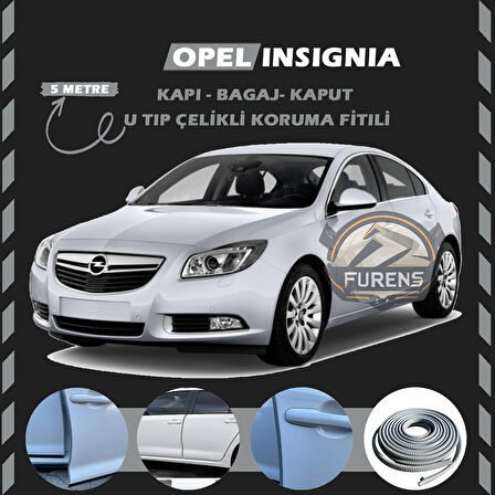 Opel İnsignia Oto Araç Kapı Koruma Fitili 5metre Parlak Gri Renk