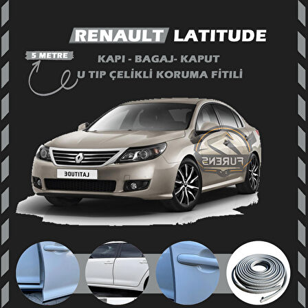 Renault Latitude Oto Araç Kapı Koruma Fitili 5metre Parlak Gri Renk