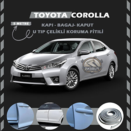 Toyota Corolla Oto Araç Kapı Koruma Fitili 5metre Parlak Gri Renk