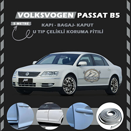 Volksvogen Passat B5 Oto Araç Kapı Koruma Fitili 5metre Parlak Gri Renk