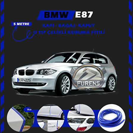 Bmw E87 Oto Araç Kapı Koruma Fitili 5metre Parlak Mavi Renk