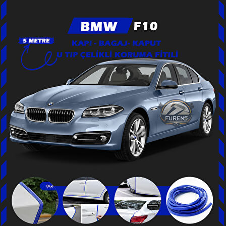 Bmw F10 Oto Araç Kapı Koruma Fitili 5metre Parlak Mavi Renk