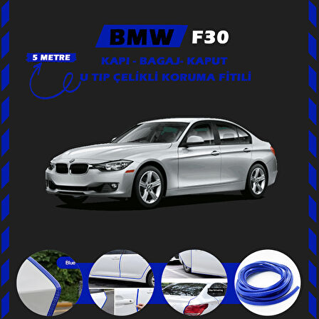 Bmw F30 Oto Araç Kapı Koruma Fitili 5metre Parlak Mavi Renk