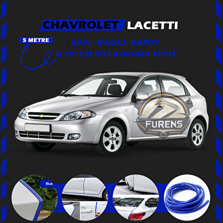 Chavrolet Lacetti Oto Araç Kapı Koruma Fitili 5metre Parlak Mavi Renk