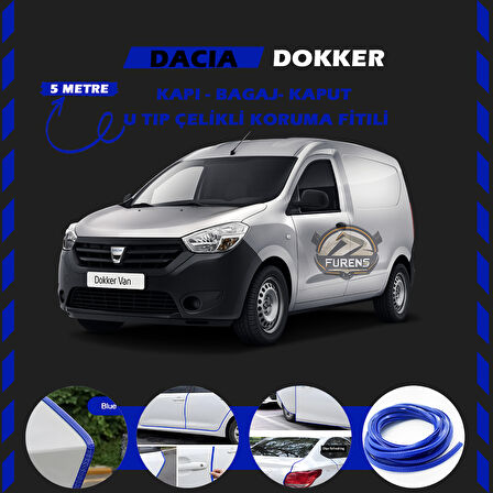 Dacia Dokker Oto Araç Kapı Koruma Fitili 5metre Parlak Mavi Renk