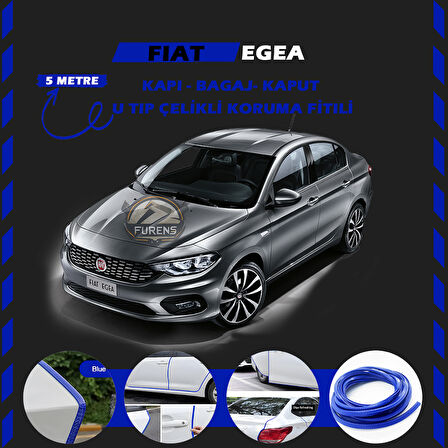 Fiat Egea Oto Araç Kapı Koruma Fitili 5metre Parlak Mavi Renk