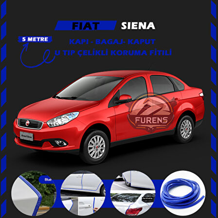 Fiat Siena Oto Araç Kapı Koruma Fitili 5metre Parlak Mavi Renk