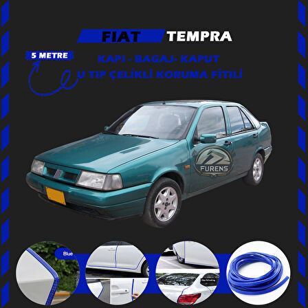 Fiat Tempra Oto Araç Kapı Koruma Fitili 5metre Parlak Mavi Renk