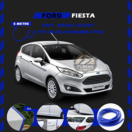 Ford Fiesta Oto Araç Kapı Koruma Fitili 5metre Parlak Mavi Renk