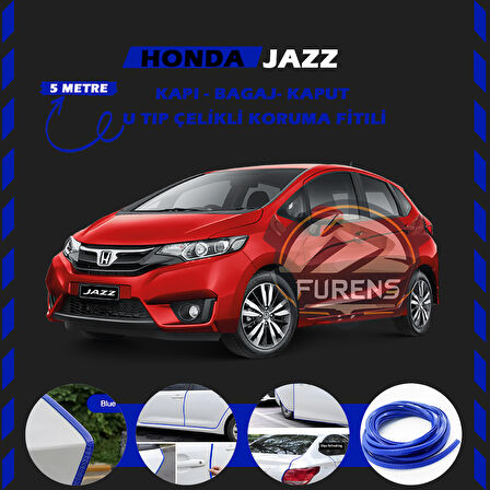 Honda Jazz Oto Araç Kapı Koruma Fitili 5metre Parlak Mavi Renk