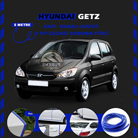 Hyundai Getz Oto Araç Kapı Koruma Fitili 5metre Parlak Mavi Renk