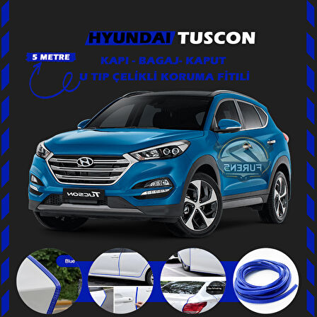Hyundai Tuscon Oto Araç Kapı Koruma Fitili 5metre Parlak Mavi Renk