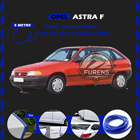 Opel Astra F Oto Araç Kapı Koruma Fitili 5metre Parlak Mavi Renk