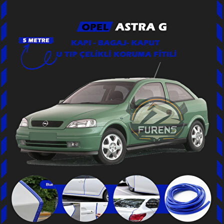 Opel Astra G Oto Araç Kapı Koruma Fitili 5metre Parlak Mavi Renk