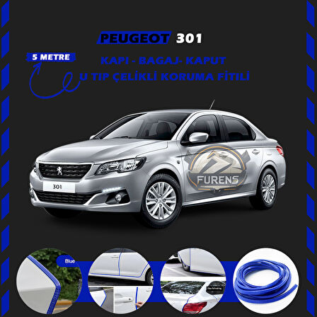 Peugeot 301 Oto Araç Kapı Koruma Fitili 5metre Parlak Mavi Renk