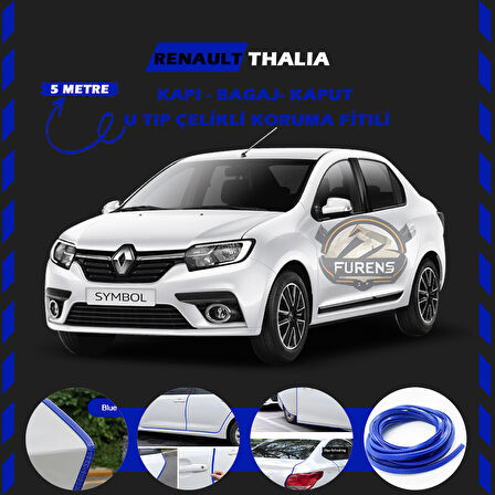 Symbol Thalia Oto Araç Kapı Koruma Fitili 5metre Parlak Mavi Renk