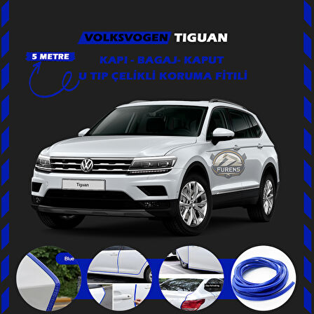 Volksvogen Tiguan Oto Araç Kapı Koruma Fitili 5metre Parlak Mavi Renk