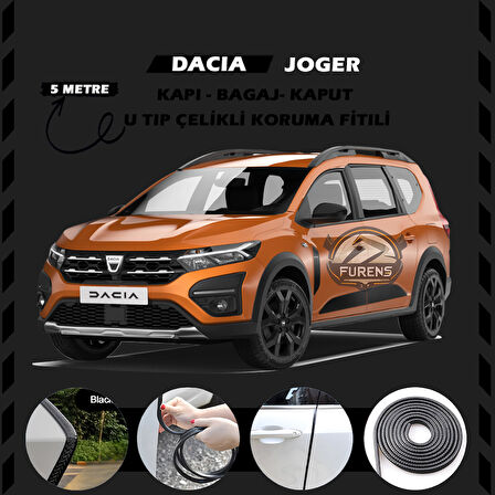 Dacia Joger Oto Araç Kapı Koruma Fitili 5metre Parlak Siyah Renk