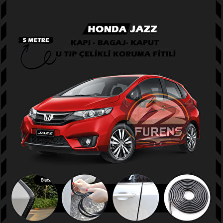 Honda Jazz Oto Araç Kapı Koruma Fitili 5metre Parlak Siyah Renk